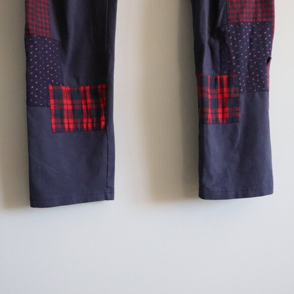 April Cornell Womens Blue Sz L Pull On Stretch Plaid Patchwork Comfy Pj Pants‎ - Picture 7 of 11
